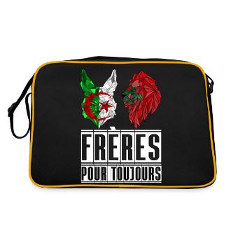 Algériens Marocains frères pour toujours - Sac Retro - noir/or - Dos