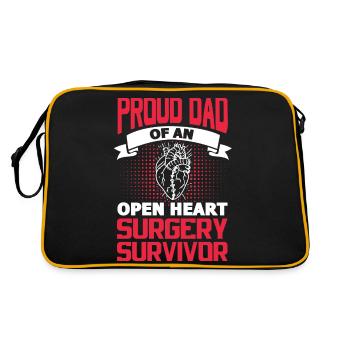 Proud dad of an open heart surgery survivor - Retro Tasche - Schwarz/Gold - Hinten