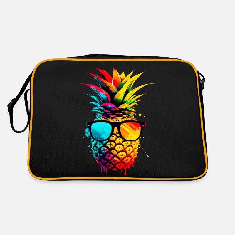 Colorful funky pineapple Retro Bag