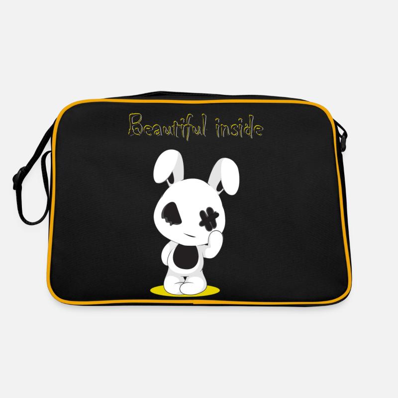 Beautiful inside saying with battered rabbits Retro Bag