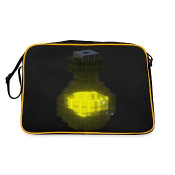 Secret Cool Yellow T-Shirt Kapuzenpullover aus schwarzem Kristall - Retro Tasche - Schwarz/Gold - Hinten