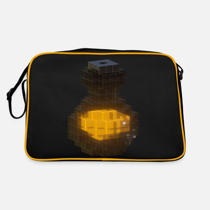 3D Design Black 3D Cubes Bottle Orange Potion 2023 Retro Bag