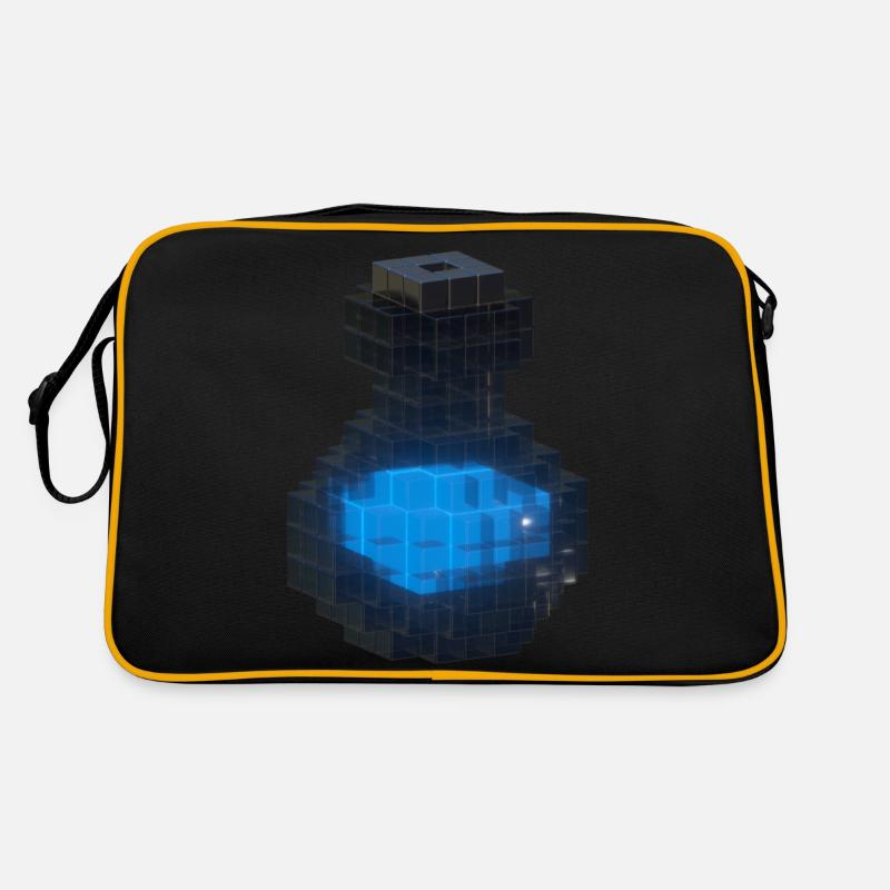 3D Design 3D Cube Black Bottle & Ocean Blue Potion Retro Bag