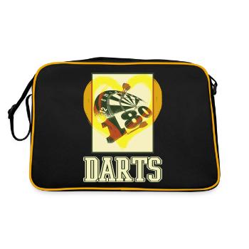 Fléchettes, jeu de fléchettes, jeu de fléchettes, fléchettes, joueurs de fléchettes - Sac Retro - noir/or - Dos