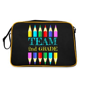 Team 2nd Second Grade Squad Teacher Back To School - Retro Bag - black/gold - Back