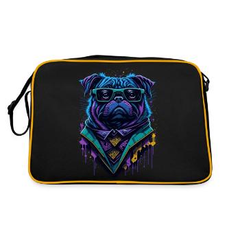 Graffiti Cyberpug - Retro Tasche - Schwarz/Gold - Hinten