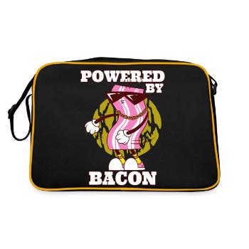 Powered by Bacon Funny Bacon Lover - Retro Bag - black/gold - Back