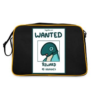 hugadino WANTED Dino, cute dinosaur - Retro Bag - black/gold - Back