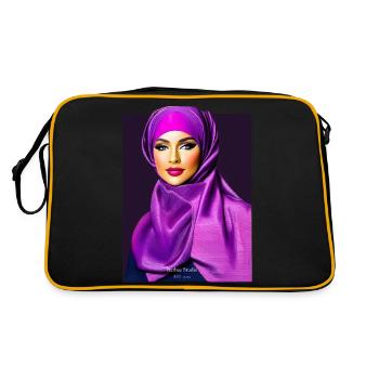 Hijab Bae tshirt sweater cap mug etc art print - Retro Bag - black/gold - Back