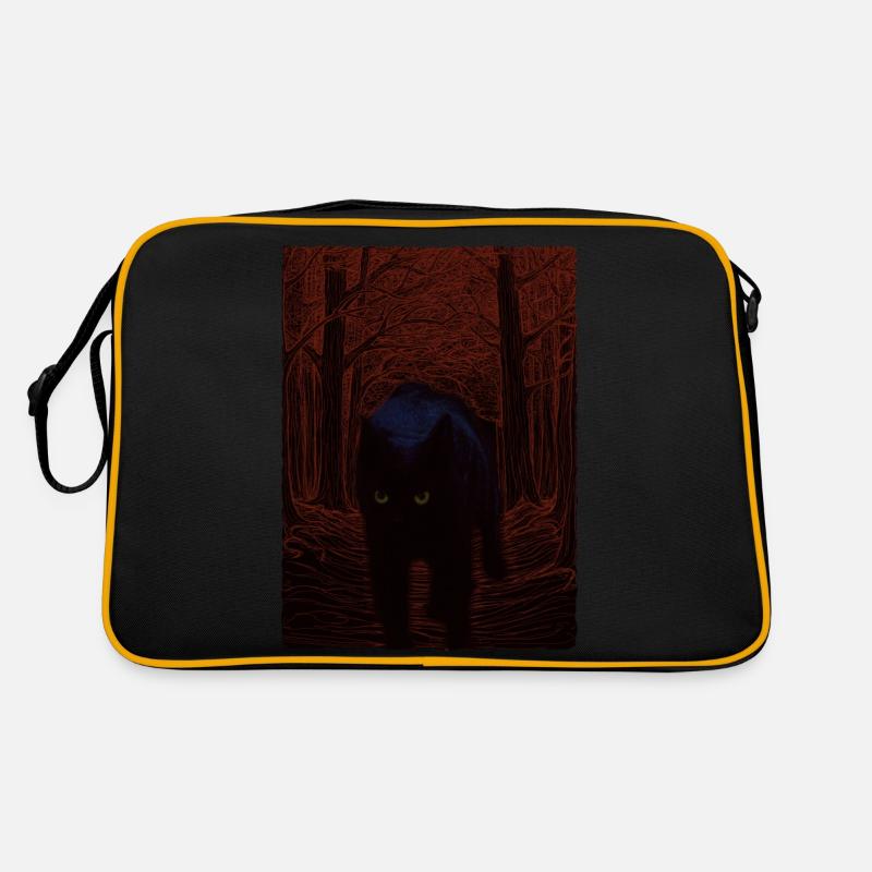 Chat de la nuit noire - Sac Retro - noir/or