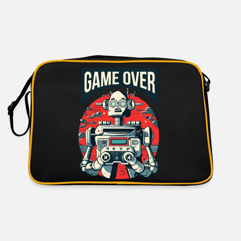 Spiel vorbei Roboter Retro Tasche