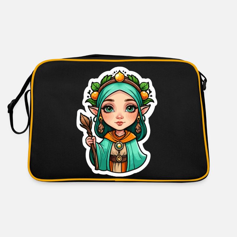 Druidin Druide Fantasy Illustration Retro Tasche