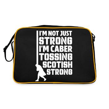 Je ne suis pas seulement fort, je suis Caber lançant écossais - Sac Retro - noir/or - Dos