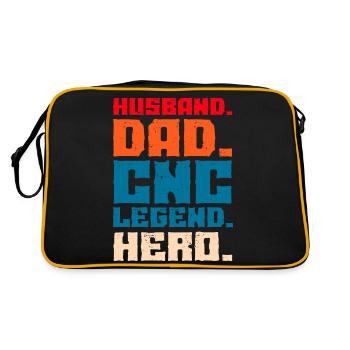 Husband Dad CNC Legend Hero CNC Machinist - Retro Bag - black/gold - Back