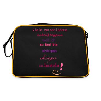 viele verschiedene Schrifttypen - Retro Tasche - Schwarz/Gold - Hinten