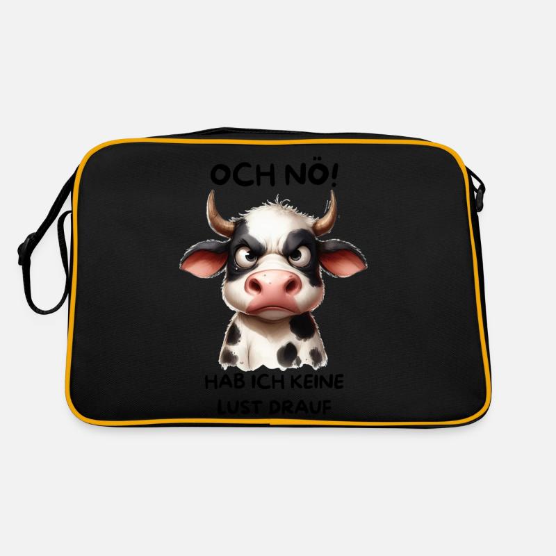 Die lustlose Kuh - Retro Tasche - Schwarz/Gold