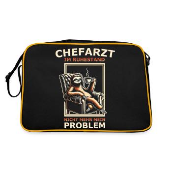 Chefarzt im Ruhestand nicht mehr mein Problem - Retro Tasche - Schwarz/Gold - Hinten