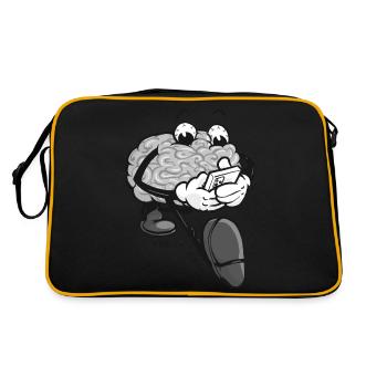 Brain Addict - grey version - Retro Bag - black/gold - Back