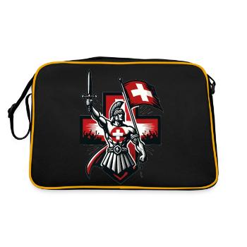Gladiator Schweiz - Retro Tasche - Schwarz/Gold - Hinten