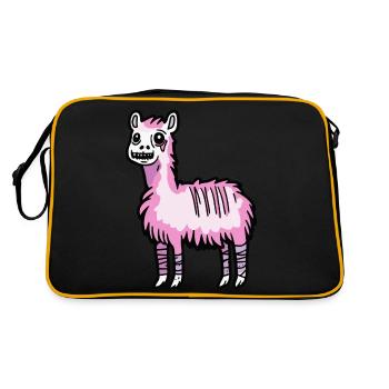 Alpaca Llama Halloween Comic Funny - Retro Bag - black/gold - Back