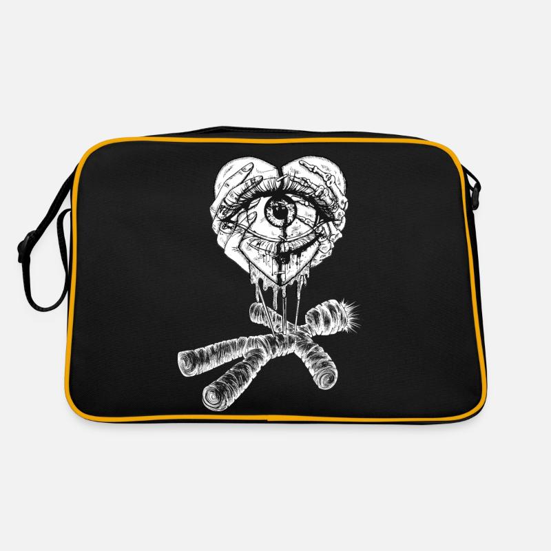 Herz, Auge und Puppe Retro Tasche