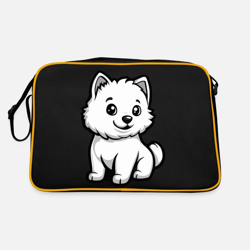 Samojede Hund Comic Niedlich Retro Tasche