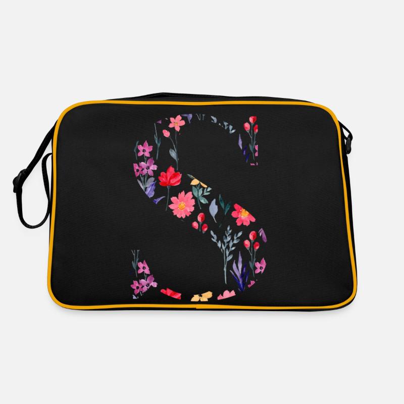 Personalisierte Blumenbuchstaben - Geschenkidee Retro Tasche