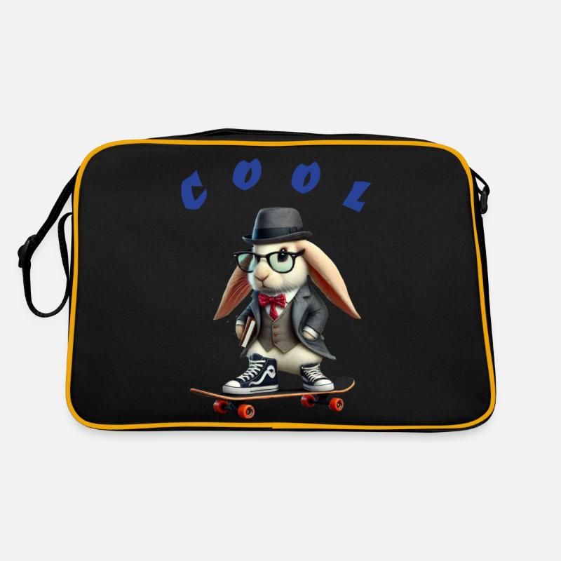 Cool rabbit - Retro Tasche - Schwarz/Gold