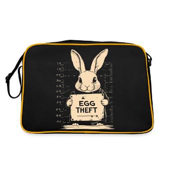Bunny Egg Thief Easter Bunny Mugshot Police Photo Easter - Retro Bag - black/gold - Back