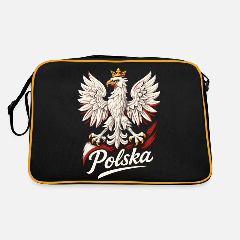 Pologne Polska aigle drapeau drapeau épique cadeau - Sac Retro - noir/or