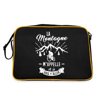 T-shirt Vélo - La Montagne m'appelle - Sac Retro - noir/or - Dos