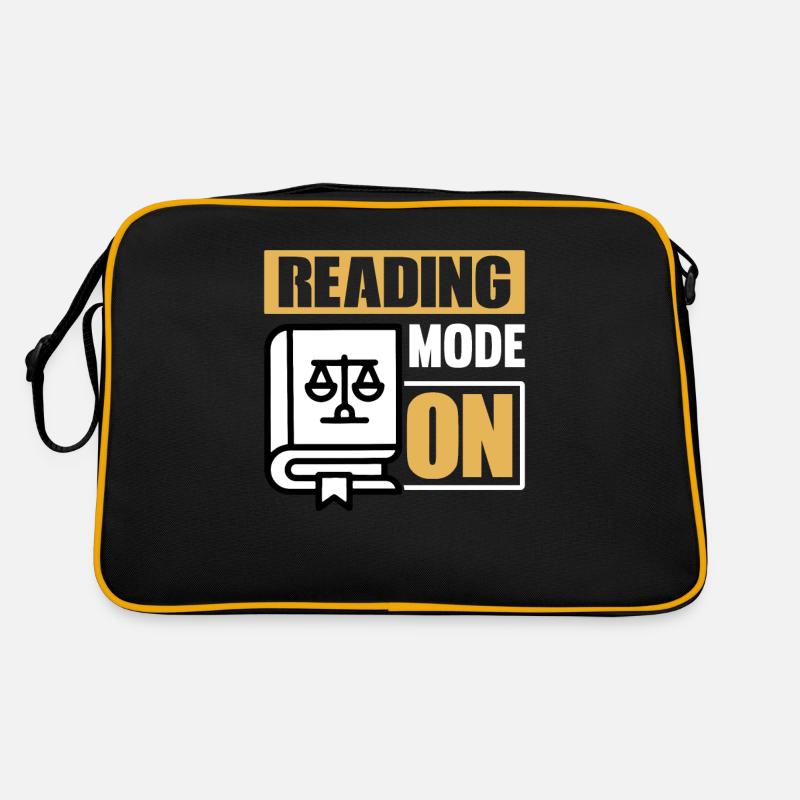 READING MODE ON - Lawyer Law Student - Retro Bag - black/gold