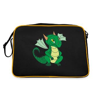 Cute little Dragon - Retro Bag - black/gold - Back