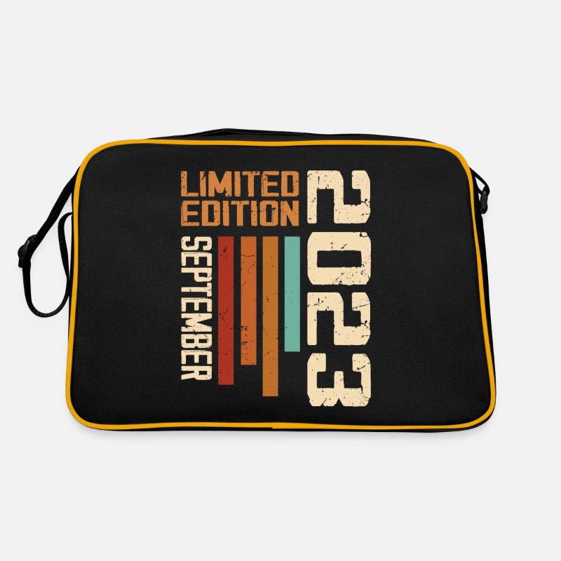September 2023 Originelle Geschenkidee zum Geburtstag - Retro Tasche - Schwarz/Gold