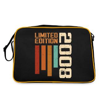 Jahrgang 2008 Geburtstagsgeschenk 2008 Retro 2008 - Retro Tasche - Schwarz/Gold - Hinten