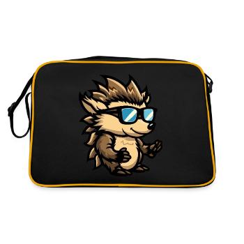 hérisson bande dessinée cool - Sac Retro - noir/or - Dos