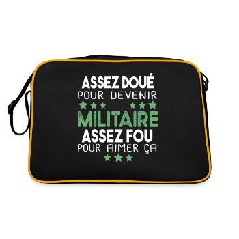 Militaire Armée Régiment Soldat Humour Cadeau - Sac Retro - noir/or - Dos