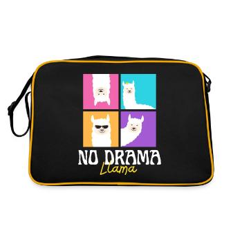 No drama llama - Retro Tasche - Schwarz/Gold - Hinten