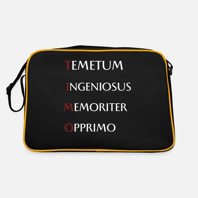 Timo - Retro Tasche - Schwarz/Gold