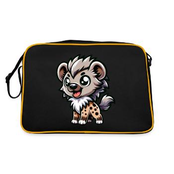 Bande dessinée de hyène mignonne et conception de dessins animés - Sac Retro - noir/or - Dos