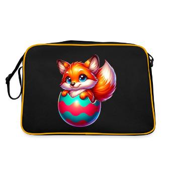 Éclosion d’un renard roux à partir d’un œuf de Pâques - Sac Retro - noir/or - Dos