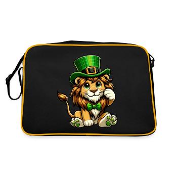 Dessin animé mignon de la Saint-Patrick de Lion - Sac Retro - noir/or - Dos
