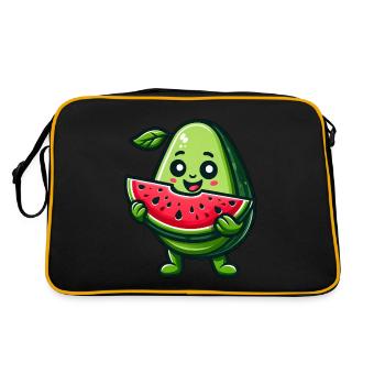 Avocado Melon Tropical Fruit Fruity Summer - Retro Bag - black/gold - Back