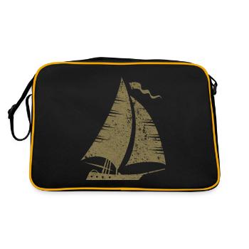 Voilier minimaliste Voilier Voilier Mer - Sac Retro - noir/or - Dos