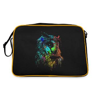 Eule - Retro Tasche - Schwarz/Gold - Hinten