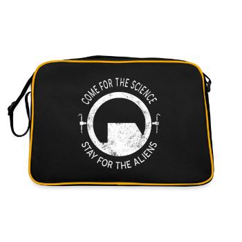 BLACK MESA Come for the science,stay for t. aliens - Retro Tasche - Schwarz/Gold - Hinten