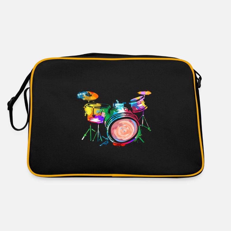 Drummer - Retro Tasche - Schwarz/Gold