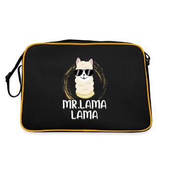 Llama - Retro Tasche - Schwarz/Gold - Hinten