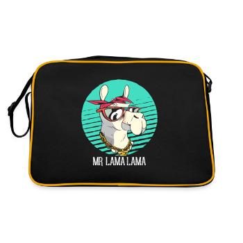 Llama - Retro Tasche - Schwarz/Gold - Hinten