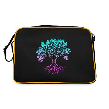 Tree of life dog yoga dont hate mediate namaste - Retro Bag - black/gold - Back